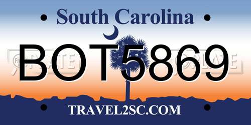 BOT5869 South Carolina License Plate