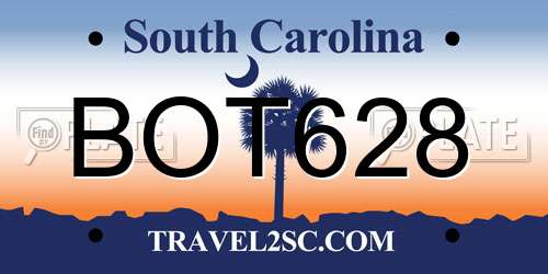 BOT628 South Carolina License Plate