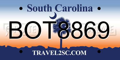 BOT8869 South Carolina License Plate