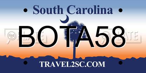 BOTA58 South Carolina License Plate