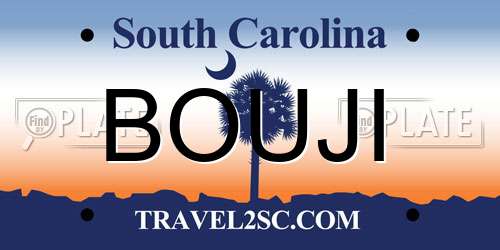 BOUJI South Carolina License Plate