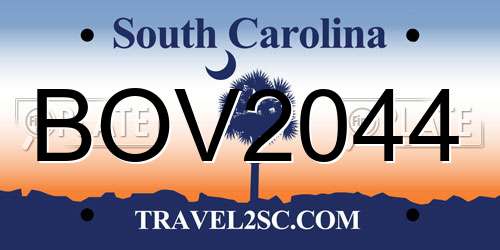 BOV2044 South Carolina License Plate