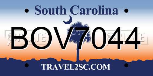 BOV7044 South Carolina License Plate
