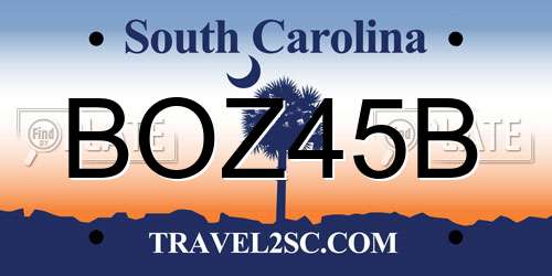 BOZ45B South Carolina License Plate