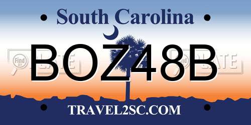 BOZ48B South Carolina License Plate