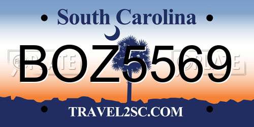 BOZ5569 South Carolina License Plate