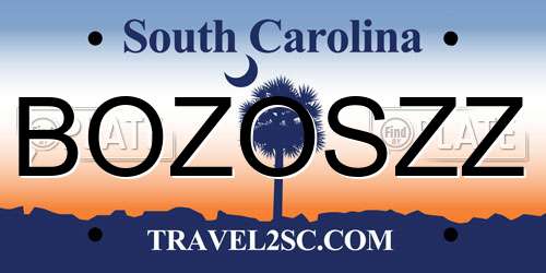 BOZOSZZ South Carolina License Plate