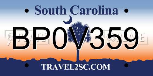 BP0V359 South Carolina License Plate