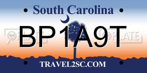 BP1A9T South Carolina License Plate