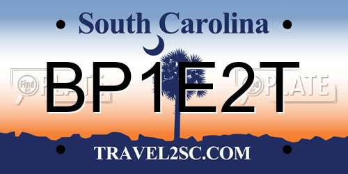 BP1E2T South Carolina License Plate