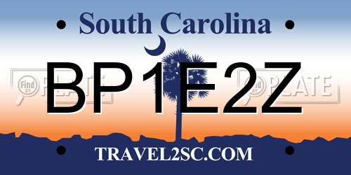 BP1E2Z South Carolina License Plate