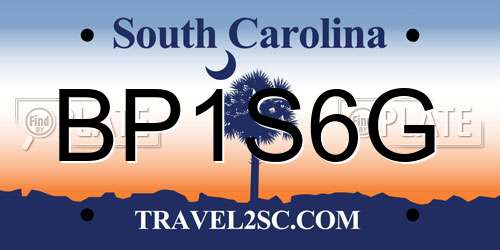 BP1S6G South Carolina License Plate