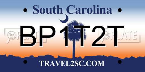 BP1T2T South Carolina License Plate