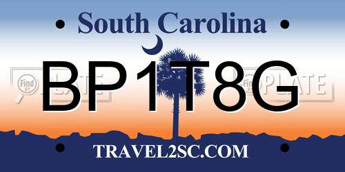 BP1T8G South Carolina License Plate