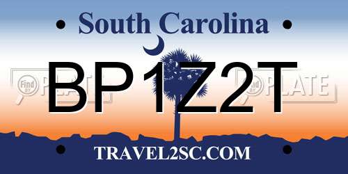 BP1Z2T South Carolina License Plate