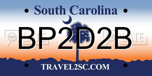 BP2D2B South Carolina License Plate