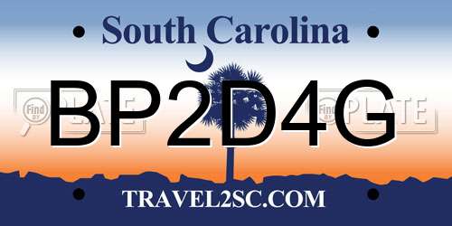 BP2D4G South Carolina License Plate