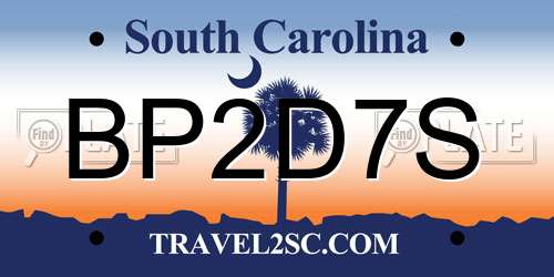 BP2D7S South Carolina License Plate