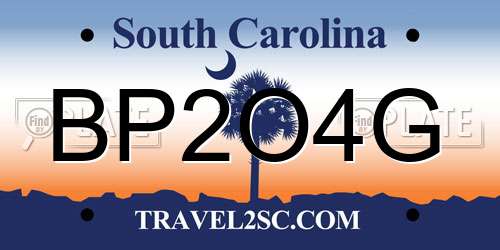 BP2O4G South Carolina License Plate