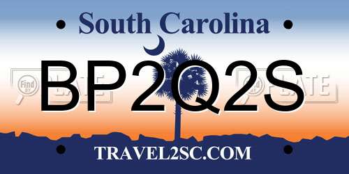 BP2Q2S South Carolina License Plate