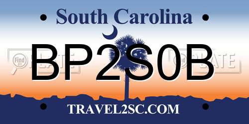 BP2S0B South Carolina License Plate