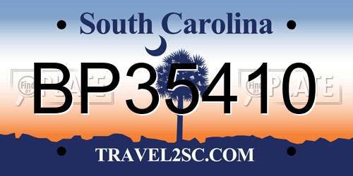 BP35410 South Carolina License Plate