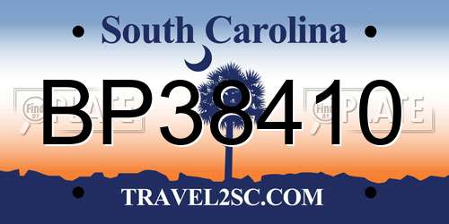 BP38410 South Carolina License Plate