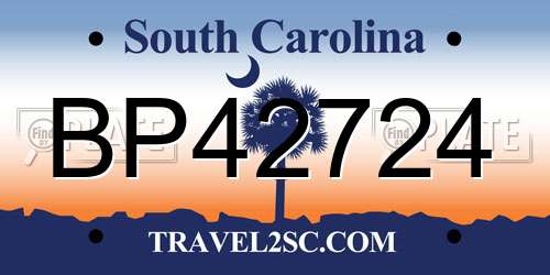 BP42724 South Carolina License Plate