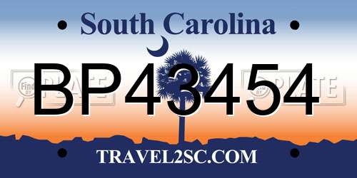 BP43454 South Carolina License Plate