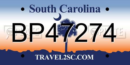 BP47274 South Carolina License Plate