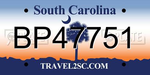 BP47751 South Carolina License Plate