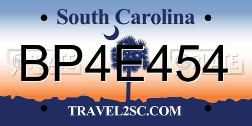 BP4E454 South Carolina License Plate