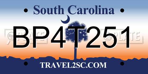 BP4T251 South Carolina License Plate