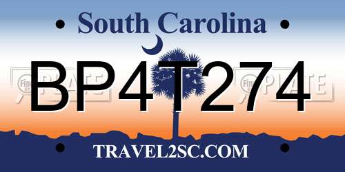 BP4T274 South Carolina License Plate