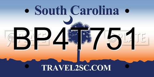 BP4T751 South Carolina License Plate