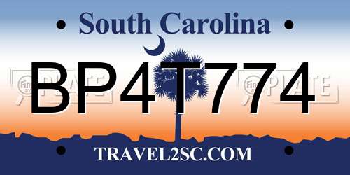 BP4T774 South Carolina License Plate
