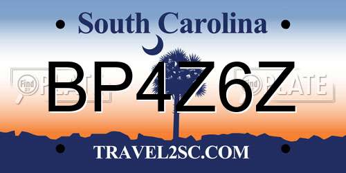 BP4Z6Z South Carolina License Plate