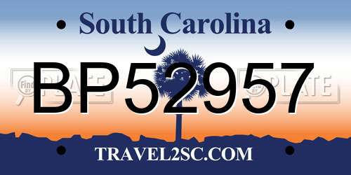 BP52957 South Carolina License Plate