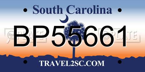 BP55661 South Carolina License Plate