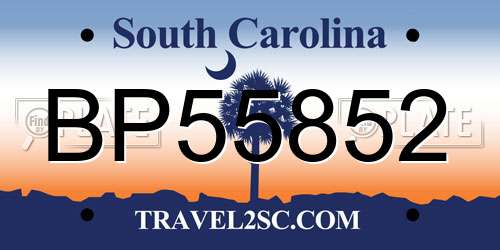 BP55852 South Carolina License Plate