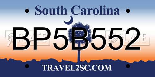 BP5B552 South Carolina License Plate