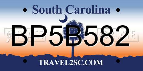 BP5B582 South Carolina License Plate