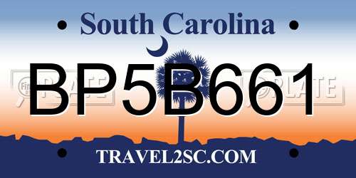 BP5B661 South Carolina License Plate