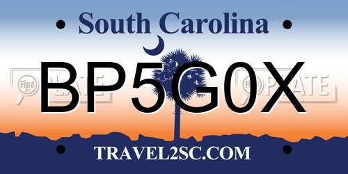 BP5G0X South Carolina License Plate