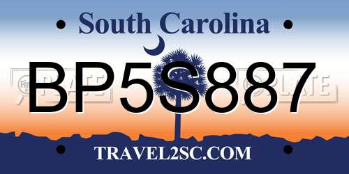 BP5S887 South Carolina License Plate