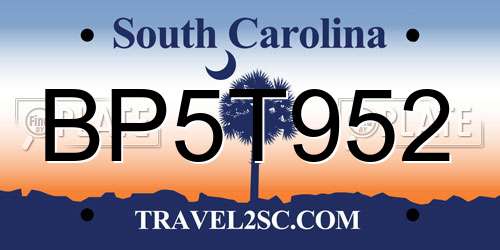 BP5T952 South Carolina License Plate
