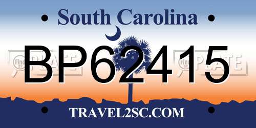 BP62415 South Carolina License Plate