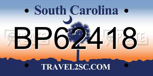 BP62418 South Carolina License Plate
