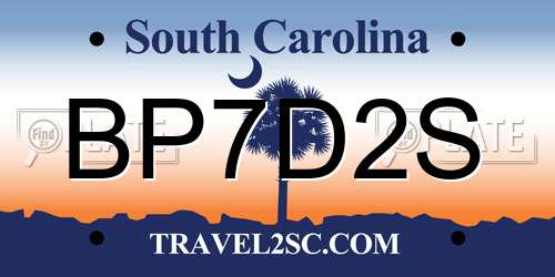 BP7D2S South Carolina License Plate