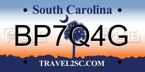 BP7Q4G South Carolina License Plate